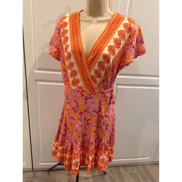 NWT: ZESICA Women's Summer Wrap V Neck Bohemian Floral Print (M) - Picture 8 of 10